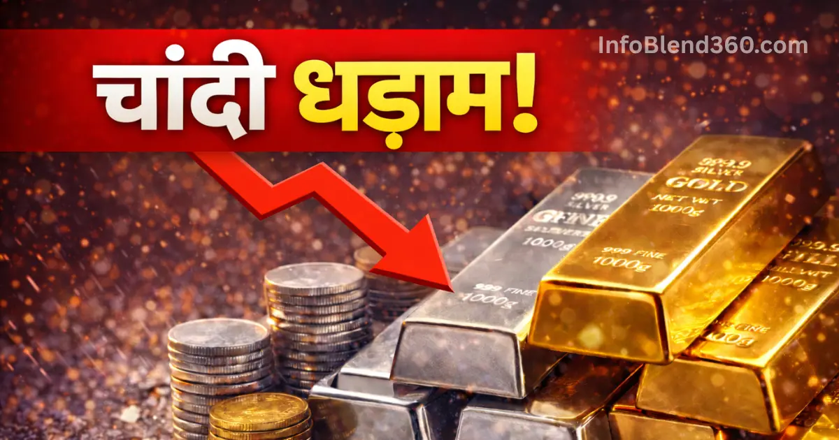 Gold–Silver Price Crash: चांदी में जोरदार गिरावट, सोना भी फिसला; आज के ताजा रेट यहां देखें