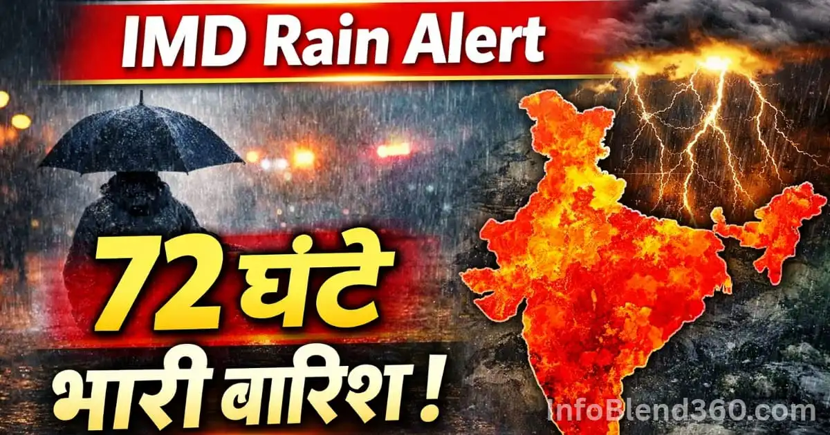 IMD Rain Alert: अगले 72 घंटे भारी, कई राज्यों में मूसलाधार बारिश का हाई अलर्ट जारी