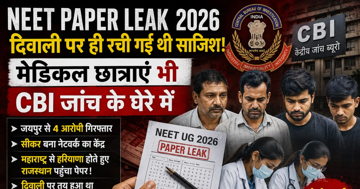 NEET Paper Leak 2026: दिवाली पर ही रच दी गई थी साजिश! CBI जांच में मेडिकल छात्राओं तक पहुंचा मामला